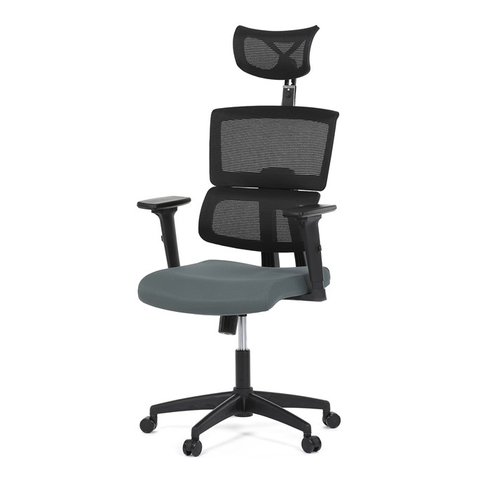 Kancelárska stolička, hojdací mechanizmus, šedá sieťovina, KA-B1025 GREY
