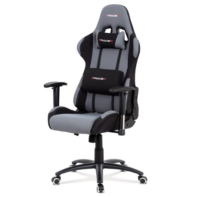 Kancelárske kreslo, hojdací mechanizmus, sivá látka, KA-F01 GREY