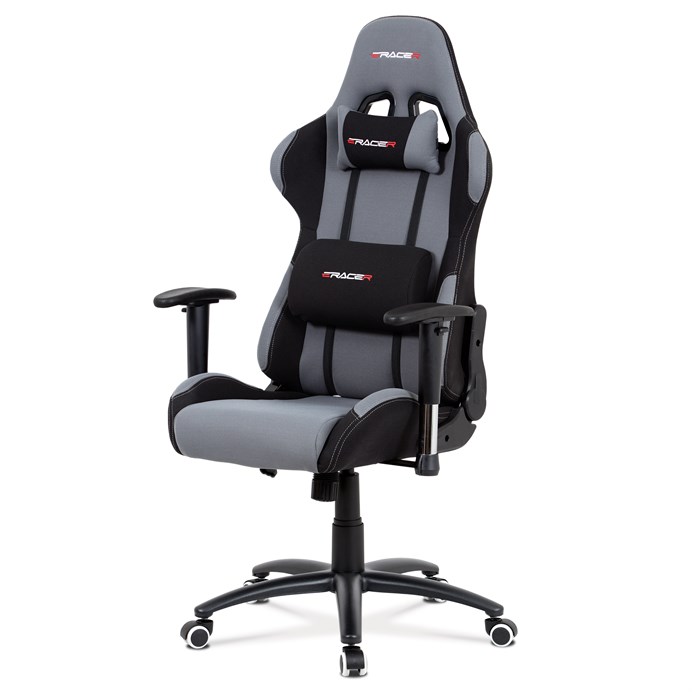 Kancelárske kreslo, hojdací mechanizmus, sivá látka, KA-F01 GREY