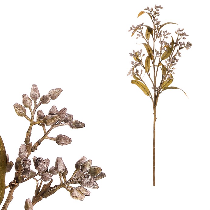 Eukalyptus - umelá vetvička, farba šedá