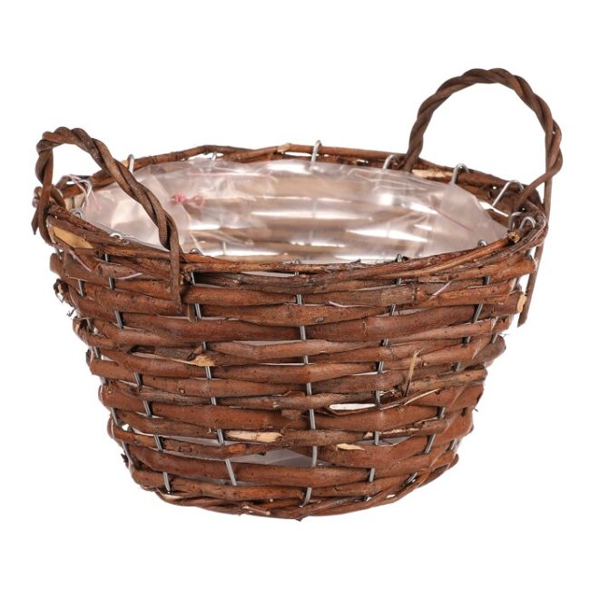 Kôš prútený - obal na kvety, veľ. XS, hnedý