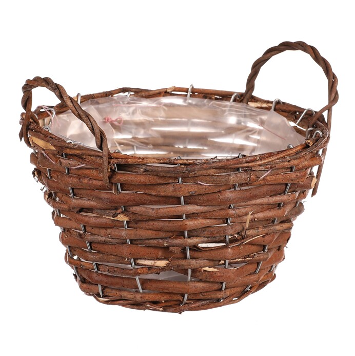 Kôš prútený - obal na kvety, veľ. XS, hnedý