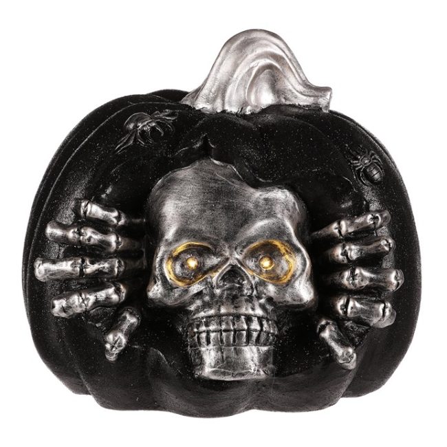 Tekvica s lebkou - Halloween, magnézium, LED osvetlenie