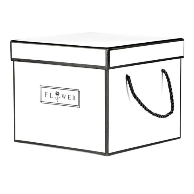 Flower box - papier, krabica, farba biela, cena za 1 ks