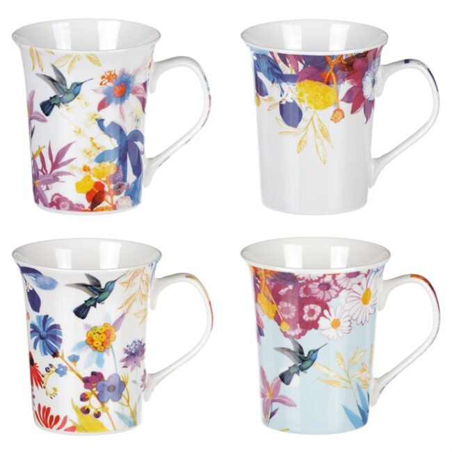 Hrnček porcelánový, mix 4 druhov, cena za 1ks, obsah 250ml.