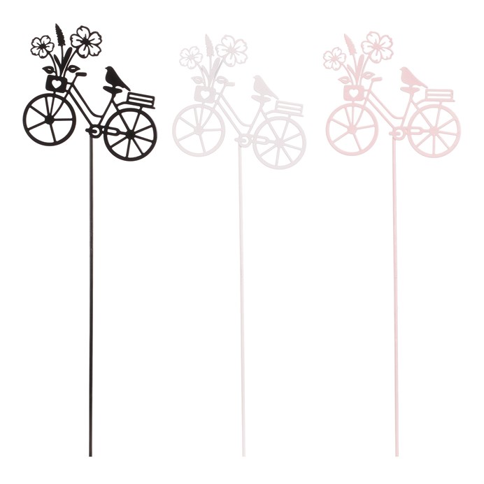 Bicykel na zápichu - kov, veľ. S, mix 3 farieb, cena za 1 ks