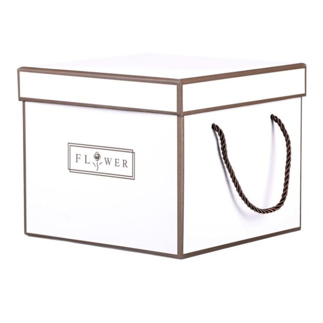 Flower box - papier, krabica, farba biela, cena za 1 ks
