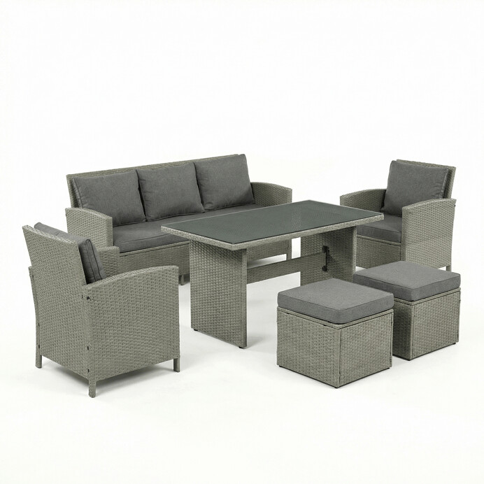 Záhradná zostava 140x70x60cm, polyratan, sivá, AZS-A1719 GREY
