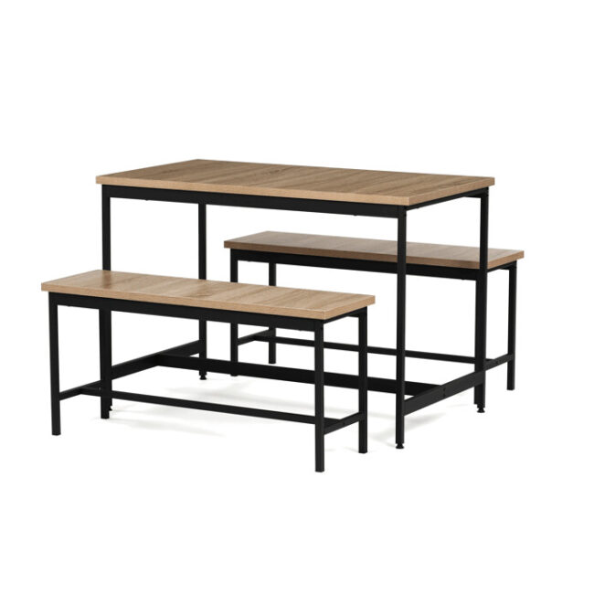 Jedálenský set s 2 lavicemi, 110x60x75cm, mdf, dub, AUT-G1175 OAK