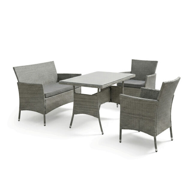 Záhradný set 100 x 60 x 69 cm, polyrotang, sivá, AZS-A1442 GREY