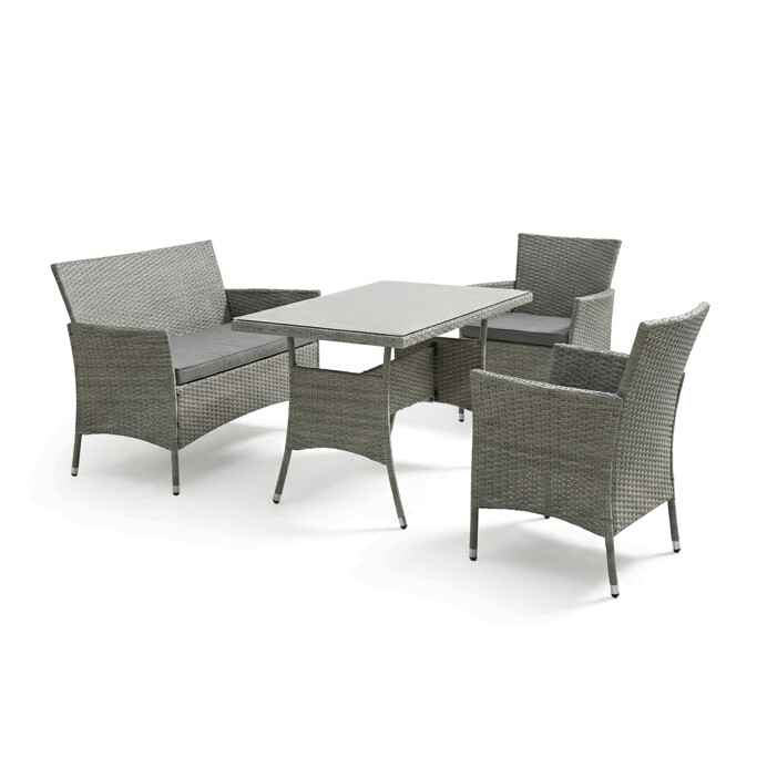 Záhradný set 100 x 60 x 69 cm, polyrotang, sivá, AZS-A1442 GREY