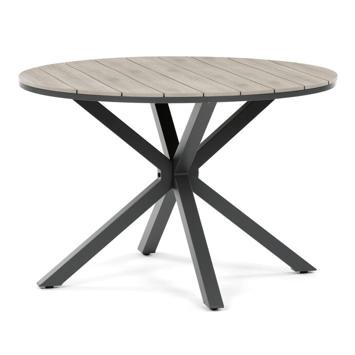 Záhradný stôl 110 x 110 cm, hliník, polywood, sivá, AZT-S1430 GREY