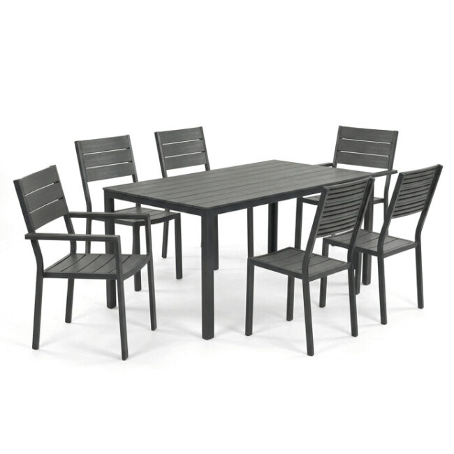 Záhradný set 156 x 78 x 74 cm, polywood, sivá, AZS-B1656 GREY