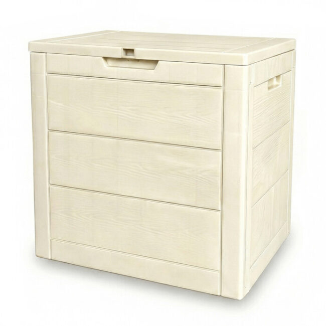 Záhradný úložný box 56 x 43 x 53 cm, plast, béžová, 120 l, AZB-G2035 CRM