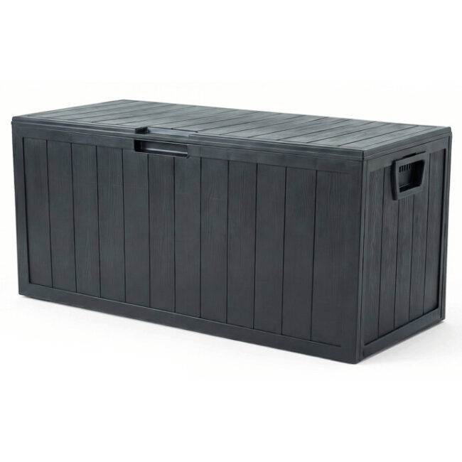 Záhradný úložný box 112 x 49 x 54 cm, plast, sivý, 280 l, AZB-G2075 GREY