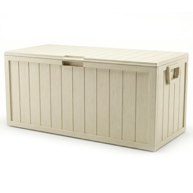 Záhradný úložný box 112 x 49 x 54 cm, plast, béžová, 280 l, AZB-G2075 CRM