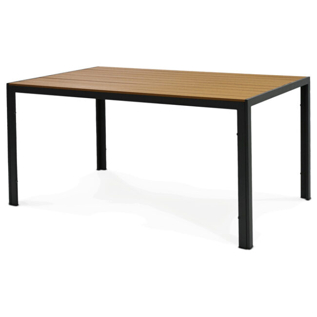 Záhradný stôl 150x90cm, kov, polywood, sivá, AZT-L1303 GREY