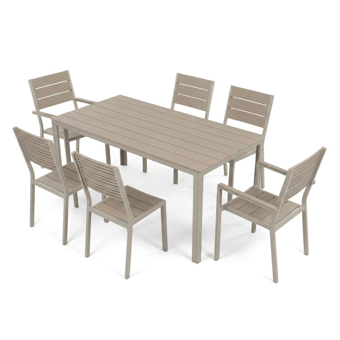 Záhradná zostava 156x78x74cm, polywood, béžová, AZS-B1656 CRM