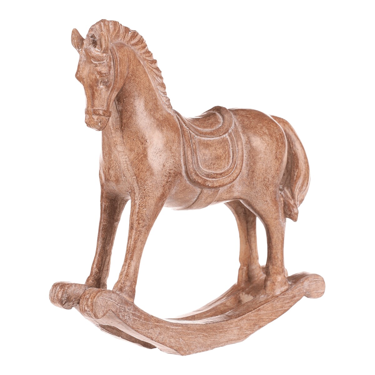 Koník hojdací - 19 cm, polyresin, imitácia dreva