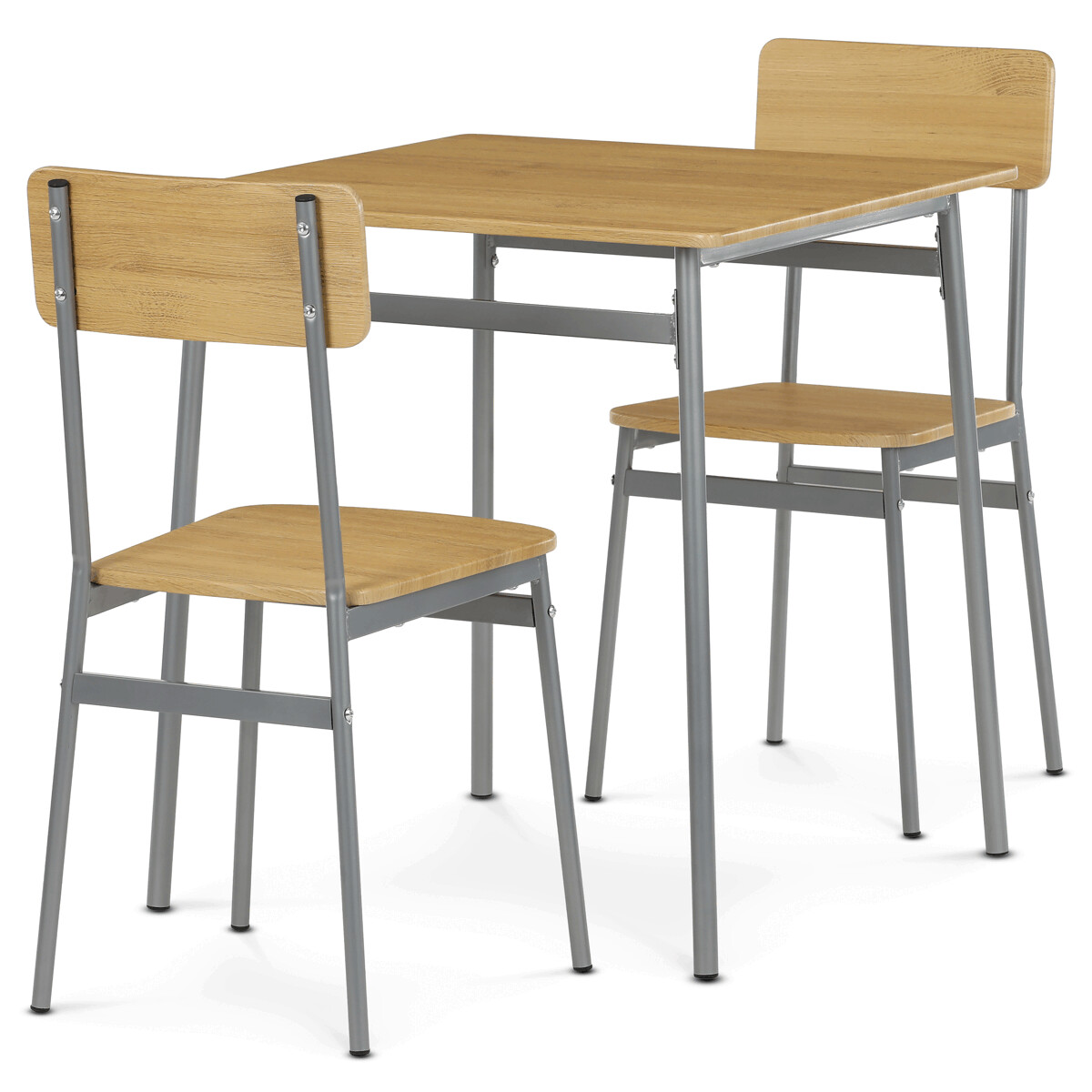 Jedálenský set s 2 stoličkami, 70x70x76cm, mdf, dub, AUT-O2122 OAK